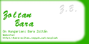 zoltan bara business card