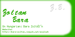 zoltan bara business card